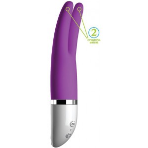 Двойной сплит-вибромассажер Snuggle Bug с ушками (иной угол)