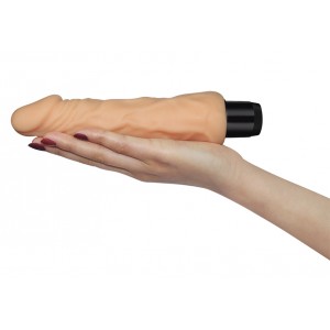 Телесный виброфаллос Real Feel CyberSkin 8 in (иной угол)