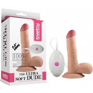 Вибратор с выносным пультом управления The Ultra Soft Dude 19 см