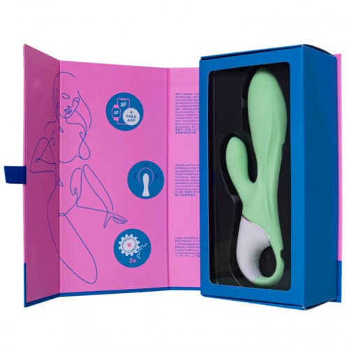 Расширяющийся смарт-вибратор с клиторальным стимулятором Satisfyer Air Pump Bunny 5 зеленый