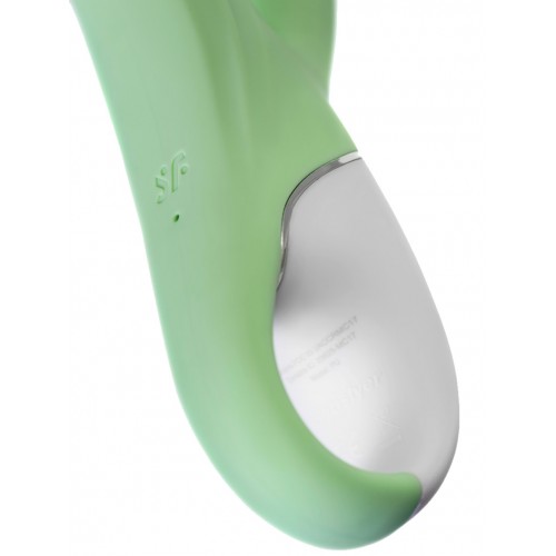 Расширяющийся смарт-вибратор с клиторальным стимулятором Satisfyer Air Pump Bunny 5 зеленый