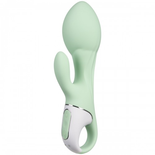 Расширяющийся смарт-вибратор с клиторальным стимулятором Satisfyer Air Pump Bunny 5 зеленый