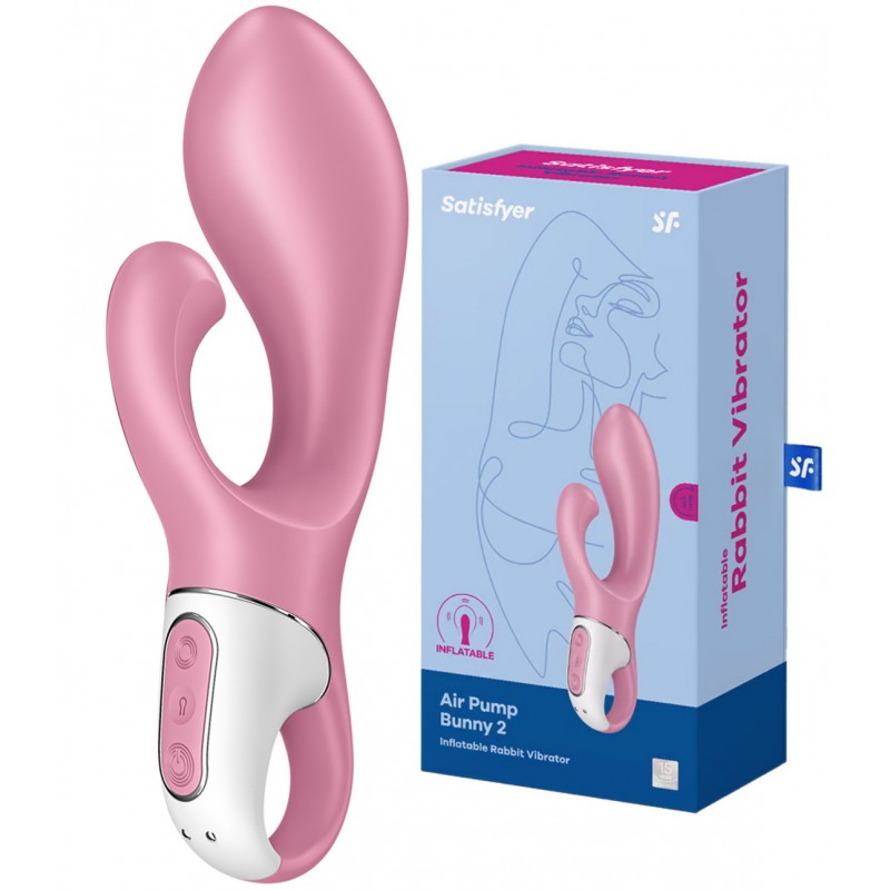 Расширяющийся вибратор с клиторальным стимулятором Satisfyer Air Pump Bunny 2