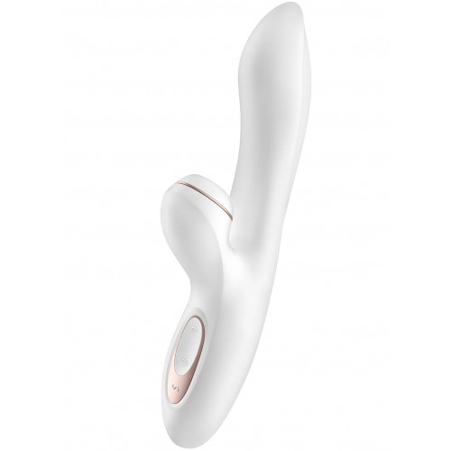 Вибратор Satisfyer Pro G-Spot Rabbit, с вакуум-волновым бесконтактным стимулятором, силикон, белый, 22см