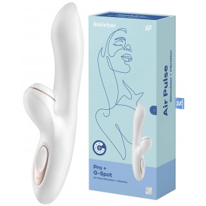 Вибратор Satisfyer Pro G-Spot Rabbit, с вакуум-волновым бесконтактным стимулятором, силикон, белый, 22см