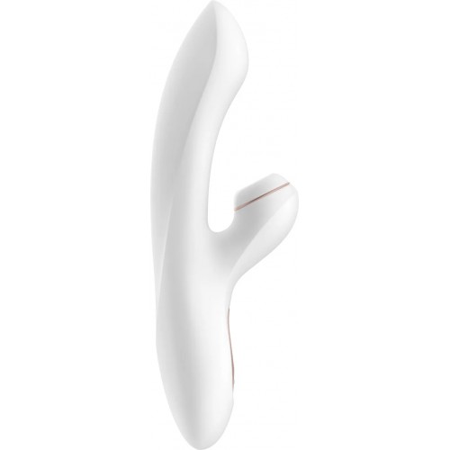 Вибратор Satisfyer Pro G-Spot Rabbit, с вакуум-волновым бесконтактным стимулятором, силикон, белый, 22см