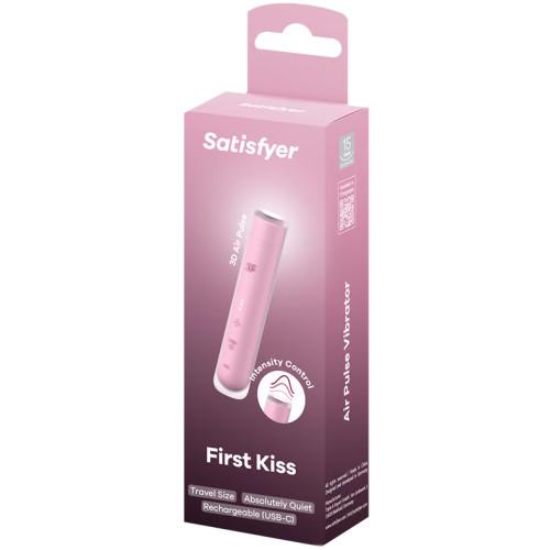 Вакуумно-волновой мини-стимулятор клитора с вибрацией помада Satisfyer First Kiss
