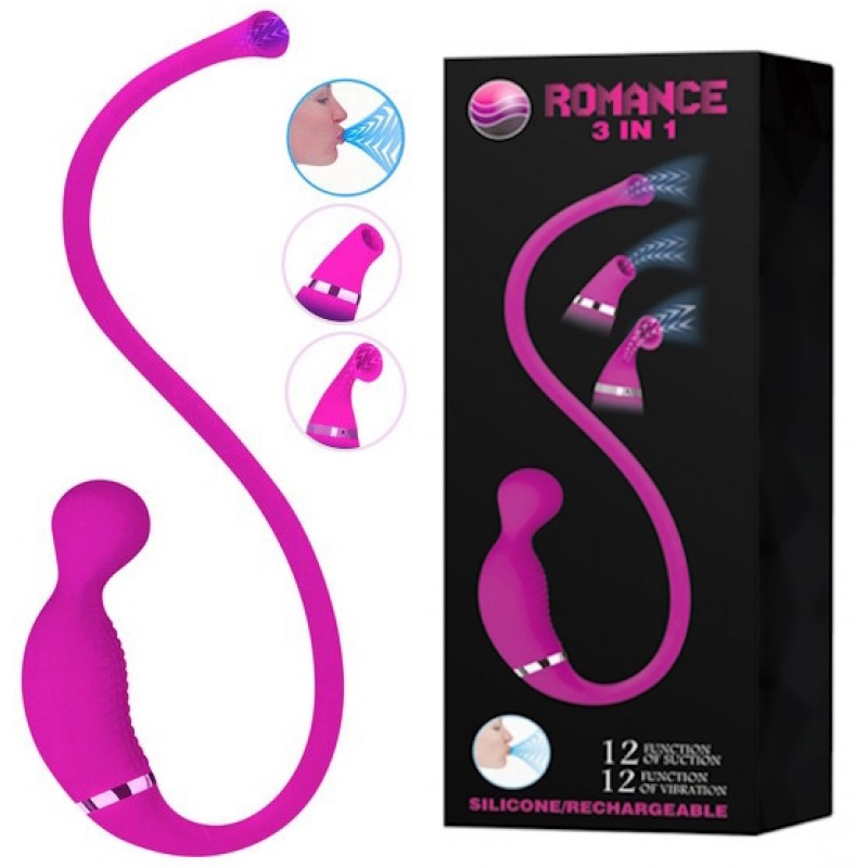 Посасывающий вибростимулятор для клитора Romance 3 в 1