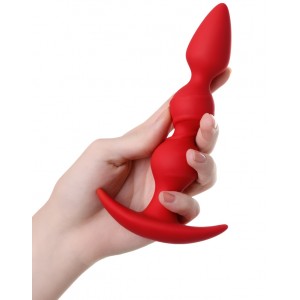 Анальная втулка ToDo by Toyfa Trio, силикон, красная, 16 см, Ø 3,3 см (иной угол)