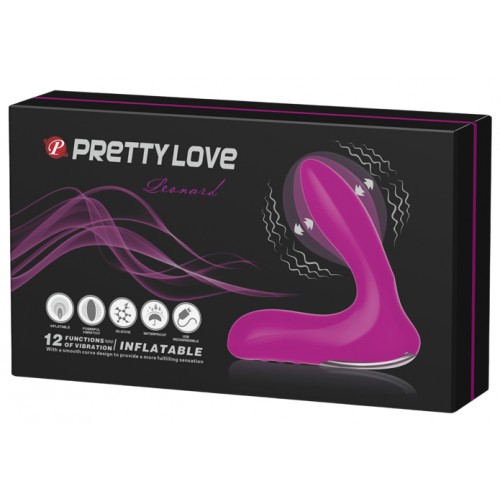 Вибромассажер простаты с функцией расширения Leonard фуксия