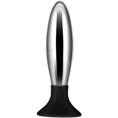 Анальная пробка Bobby серебристо-черная