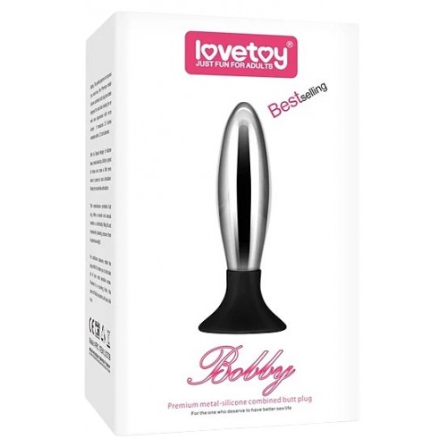 Анальная пробка Bobby серебристо-черная