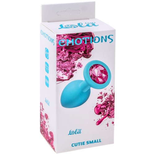 Анальная пробка Emotions Cutie Small Turquoise Pink Crystal