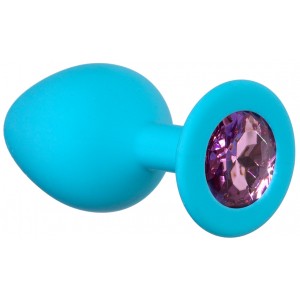 Анальная пробка Emotions Cutie Medium Turquoise pink crystal