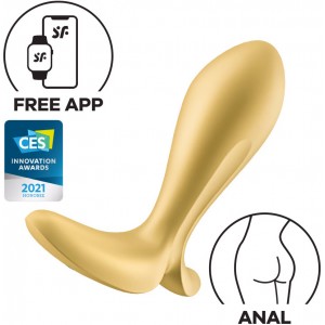 Анальный вибратор Satisfyer Intensity Plug, силикон, золотой, 9 см Анальный вибратор Satisfyer Intensity Plug, силикон, золотой, 9 см (иной угол)