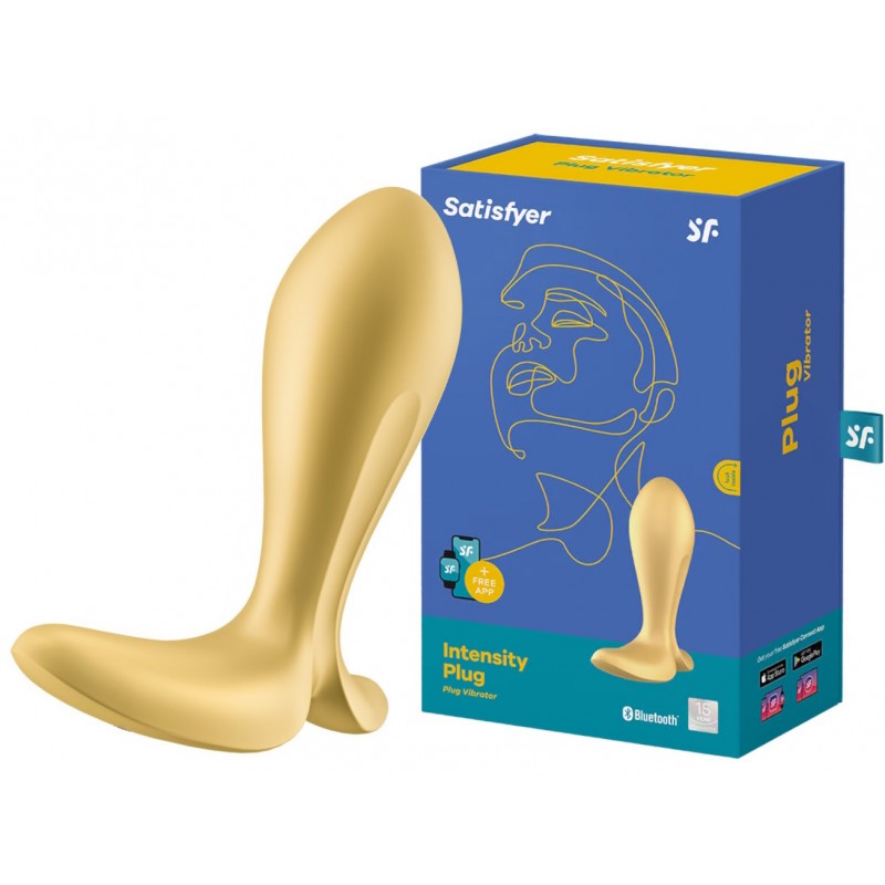 Анальный вибратор Satisfyer Intensity Plug, силикон, золотой, 9 см