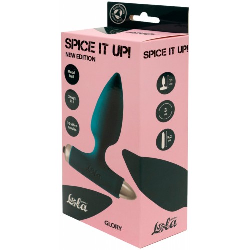 Анальная пробка с вибрацией Spice It Up New Edition Glory зеленая