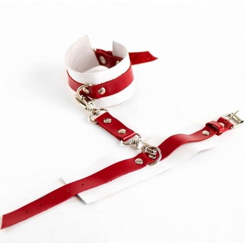 Оковы из натуральной кожи Red-White			
