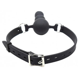 Кляп-втулка черного цвета (иной угол)