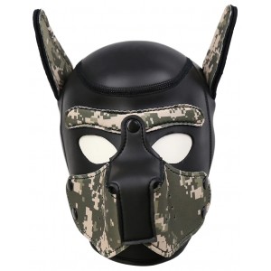 Фетиш-маска собаки Angry Dog L черный хаки (иной угол)