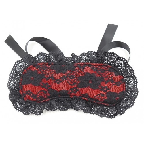 Кружевной БДСМ набор чёрно-красного цвета