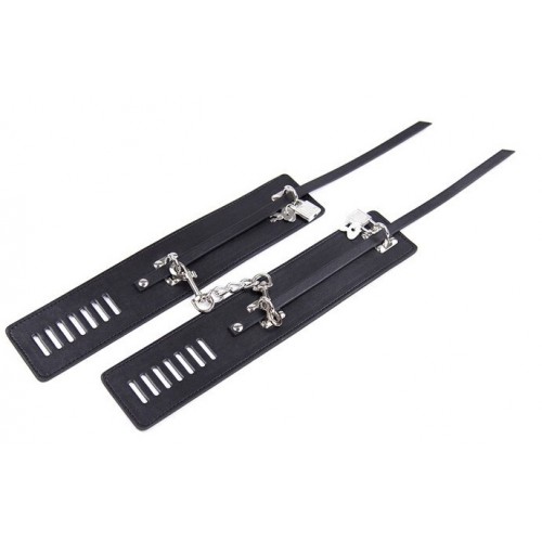 Черные БДСМ-наручники с замочками