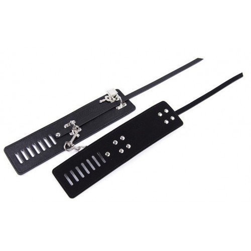 Черные БДСМ-наручники с замочками