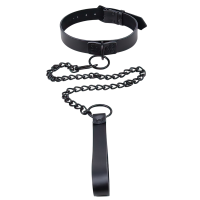 Ошейник из натуральной кожи с поводком