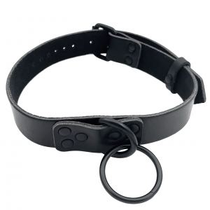 Ошейник из натуральной кожи с поводком (иной угол)