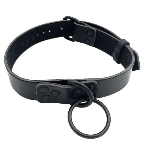 Ошейник из натуральной кожи с поводком