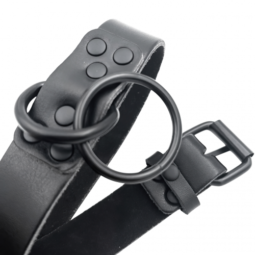 Ошейник из натуральной кожи с поводком