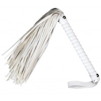 Классическая белая плеть с удлиненной рукояткой 48,5 см