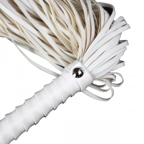 Классическая белая плеть с удлиненной рукояткой 48,5 см