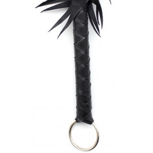Черный кнут БДСМ с кольцом на ручке (иной угол)
