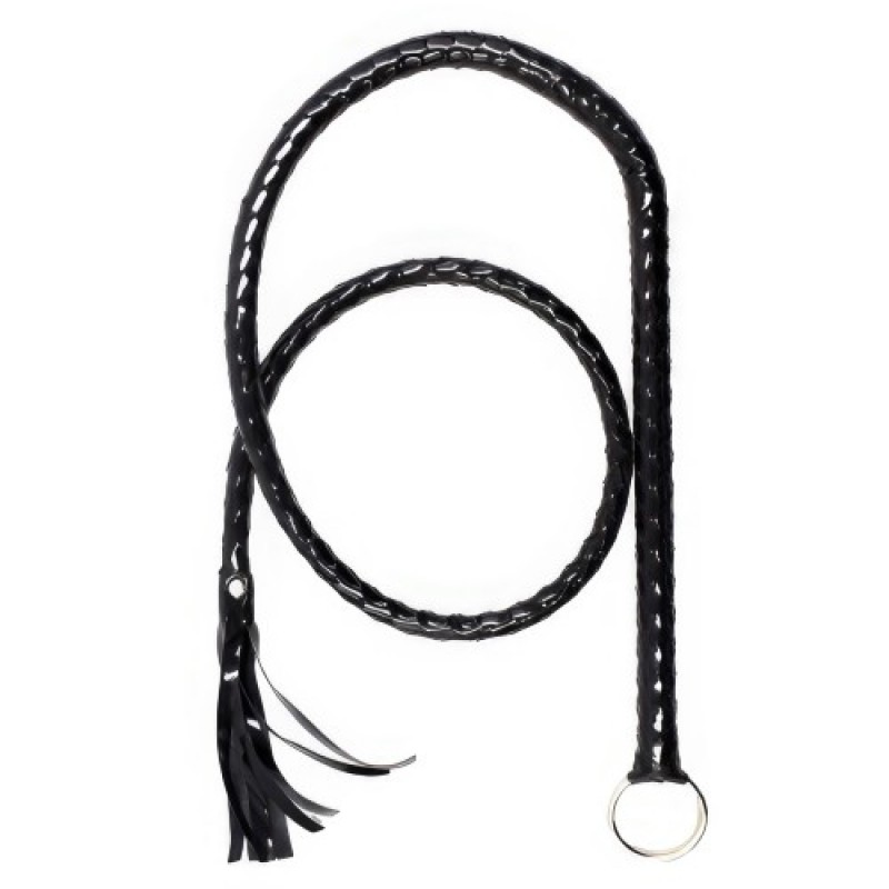 Лакированный плетёный кнут 140 см