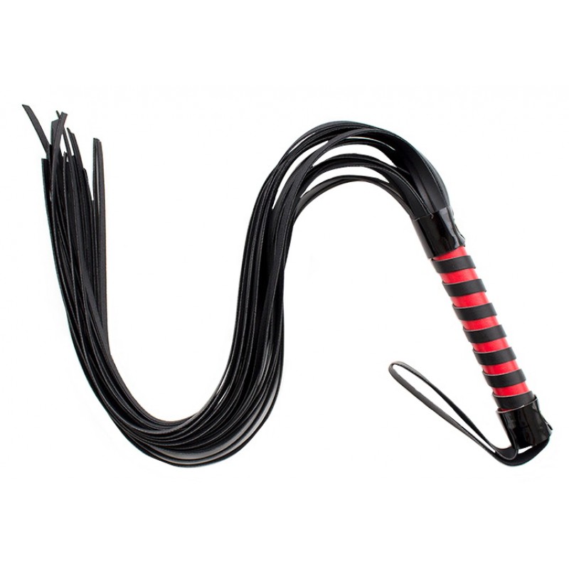 Плеть из искусственной кожи чёрно-красного цвета 70 см