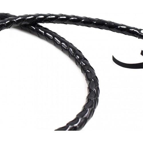 Лакированный плетёный кнут 140 см