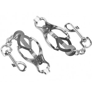 Металлические клипсы на соски с карабинами