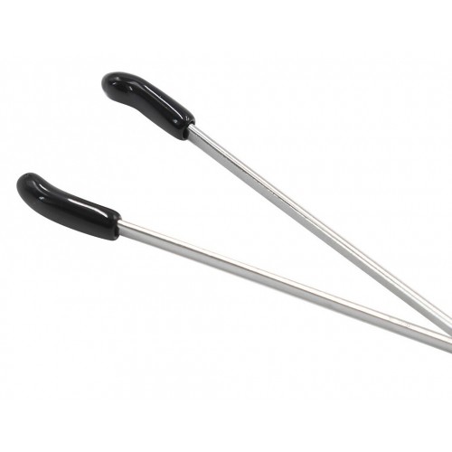 Серебристые зажимы для сосков с бусинами 