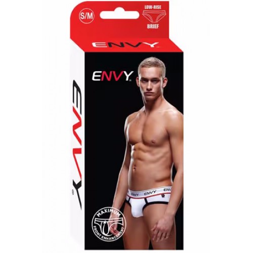 Мужские трусы-брифы на широкой резинке Envy белые S/M
