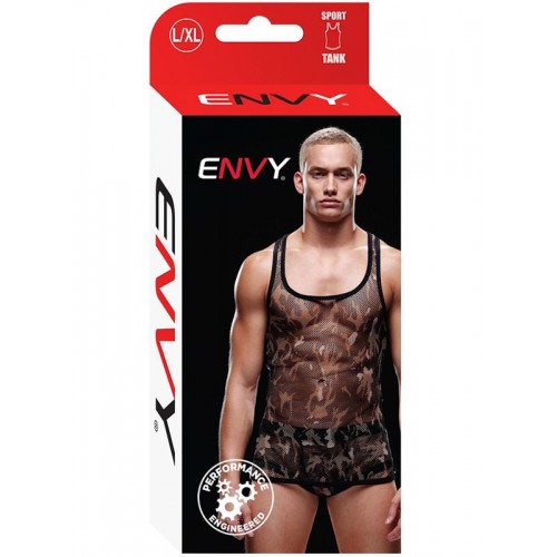 Мужская майка-борцовка в мелкую сетку Envy милитари L/XL