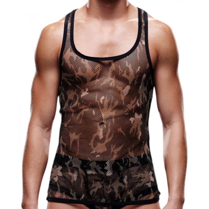 Мужская майка-борцовка в мелкую сетку Envy милитари L/XL