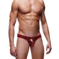 Блестящие мужские трусы-тонги Envy красные S/M