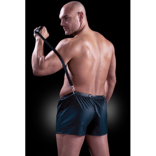 Черные мужские боксеры с поводком Fetish Obedience Boxer XXL/XXXL
