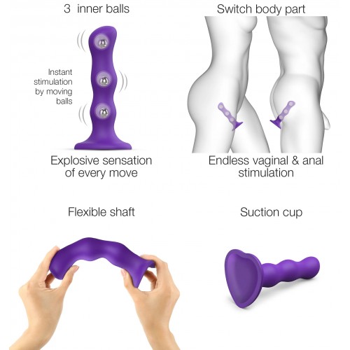 Фаллоимитатор Strap-On-Me Dildo Geisha Ball M фиолетовый 17 см