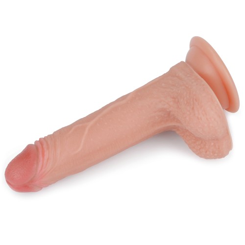 Реалистичный фаллоимитатор на присоске с мошонкой Dual-Layered Silicone Cock 18 см