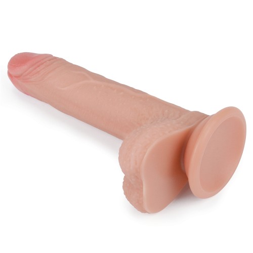 Реалистичный фаллоимитатор на присоске с мошонкой Dual-Layered Silicone Cock 18 см