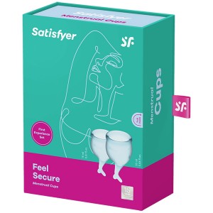 Набор менструальных чаш Satisfyer Feel Secure, голубой (иной угол)