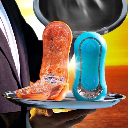 Футуристичный мастурбатор Tenga Flip ORB Ocean голубой