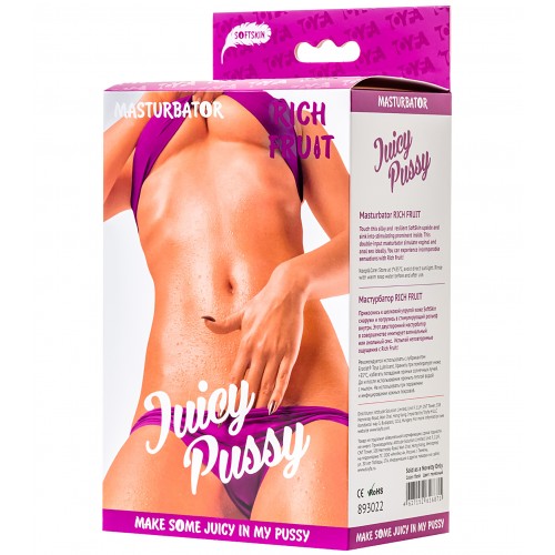 Мастурбатор реалистичный TOYFA Juicy Pussy Rich Fruit, вагина и анус, SoftSkin, телесный